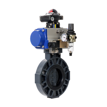 5500jcjc线路检测气动PVC对夹蝶阀 流量控制