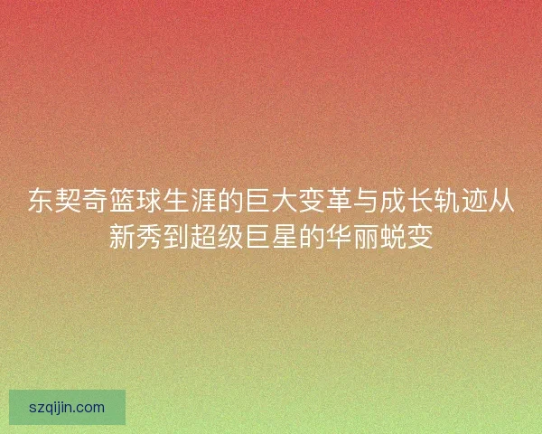 东契奇篮球生涯的巨大变革与成长轨迹从新秀到超级巨星的华丽蜕变
